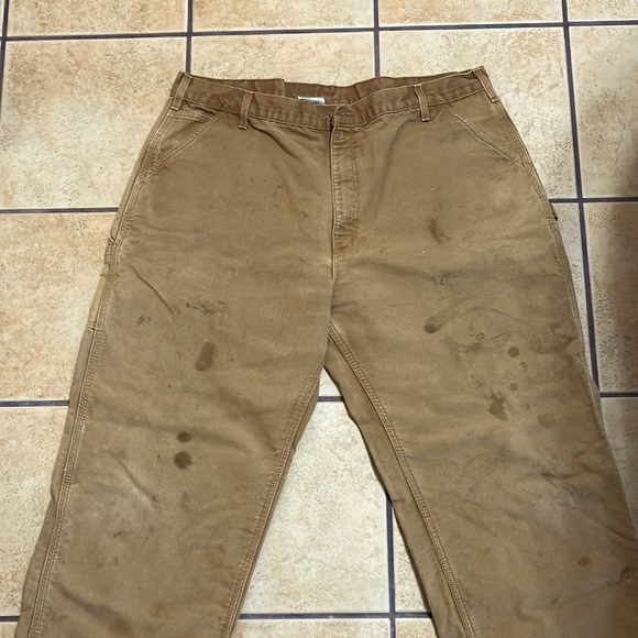 CARHARTT CANVAS DUCK FABRIC WITH FLANNEL LINING GOOD CONDITION, MENS 42x32 - Picture 3 of 9